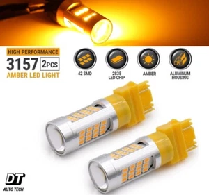 SYNETICUSA 3157 LED Bombillas Ámbar Amarillo Señal de Giro DRL Tronco Domo Luz Doble - Imagen 1 de 8
