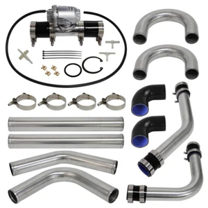 Universal 2.25" 57mm Aluminum Intercooler Pipe + BOV Turbo Blow Off Valve Black - Picture 1 of 10