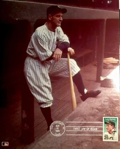 Baseball-Lou Gehrig Official Photo &1st Day Issue Stamp Limited Edition 228/1000 - Picture 1 of 4