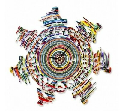 DAVID GERSTEIN Arte Pop Hecho a Mano Escultura de Metal, "Reloj de Tiempo de Ciclismo" Foto 1 de 4