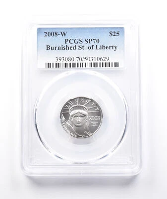 2008-W $25 Burnished Platinum Eagle 1/4 Oz Platinum SP70 PCGS *3770 - Image 1 of 3