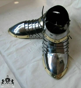 Templer Ritter Stahl Sabatons Schuhe Rüstung Stahl Eisen Schuh Renaissance... - Bild 1 von 2