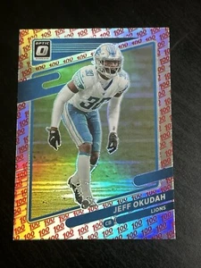 JEFF OKUDAH 2021 OPTIC DETROIT LIONS 100 EMOJI SSP RARE PRIZM OHIO STATE - Picture 1 of 2