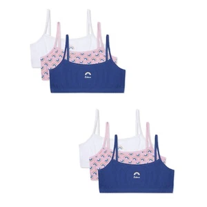 Paquete de 6 sujetadores cortos de algodón para niñas Prendas para el torso Estampado de arco iris Bralettes suaves 6 a 13 años Nuevo - Imagen 1 de 3