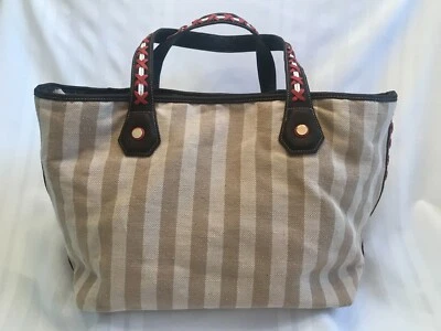 Bolso de Mano Big Buddha de Lona a Rayas Tostadas con Influencia Nativa Americana En muy buena condición Foto 1 de 4