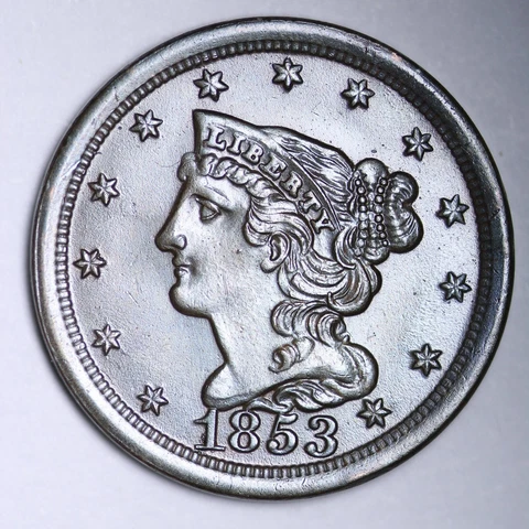 1853 Classic Head Half Cent CHOICE BU *UNCIRCULATED* MS FREE SHIPPING E106 TESR Cover