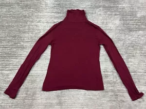 Active Basic Top Womens Large Red Turtleneck Long Sleeve Rayon Blend - Picture 1 of 12