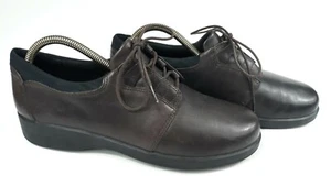 Clarks braune leichte Oxford-Schuhe Leder sportlicher Stil 38272 Damen 9,5 - Bild 1 von 6