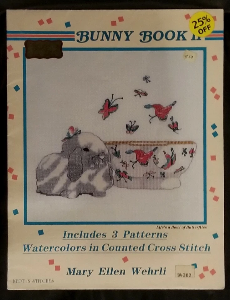 Vintage 1988 Bunny Book II Cross Stitch Pattern Booklet - Mary Ellen Wehrli - Image 1 of 1