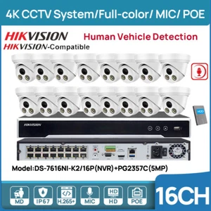Hikvision 16CH 4K NVR Security CCTV System 5MP ColorVu IP Camera Mic POE IP67 AU - Picture 1 of 23