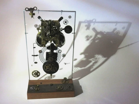 Steampunk Mechanical Moving Gears Industrial Vintage Unique Art Table Clock 2306 Cover