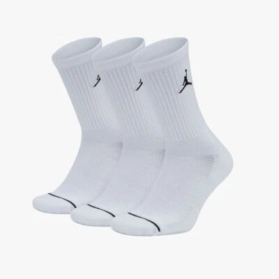 Paquete de 3 pares de calcetines para hombre talla L 8-12 Nike Air Jordan Jumpman blanco negro Foto 1 de 4