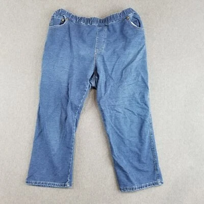 Pantalones de mezclilla Jaclyn Smith para mujer talla extra grande lavado oscuro cintura elástica bonitos Foto 1 de 4