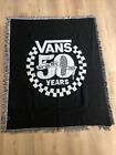 Vans Off The Wall 50Years Black White  Throw Blanket Fringes 62x50