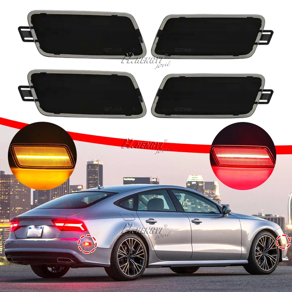 Luces LED laterales delanteras y traseras ahumadas para Audi A7 S7 RS7 Quattro 2012-2018 Foto 1 de 4