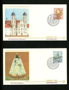 Postal History Switzerland FDC #737-738 SET OF 2 Europa globe map train 1983 - Picture 1 of 2