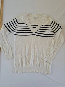 Ladies Jumper Next Size 12 Long Sleeve V Neck White Mix 11252 - Picture 1 of 10