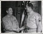 1946 Press Photo Sgt Terry Moore is Bid Goodbye by Gen Earl H. DeFord