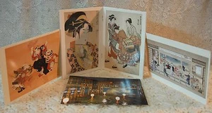 6 postales impresas en Utamaro y 2 japonesas y 1 impresión en habitación de pavo real NUEVAS hechas en EE. UU. - Imagen 1 de 7