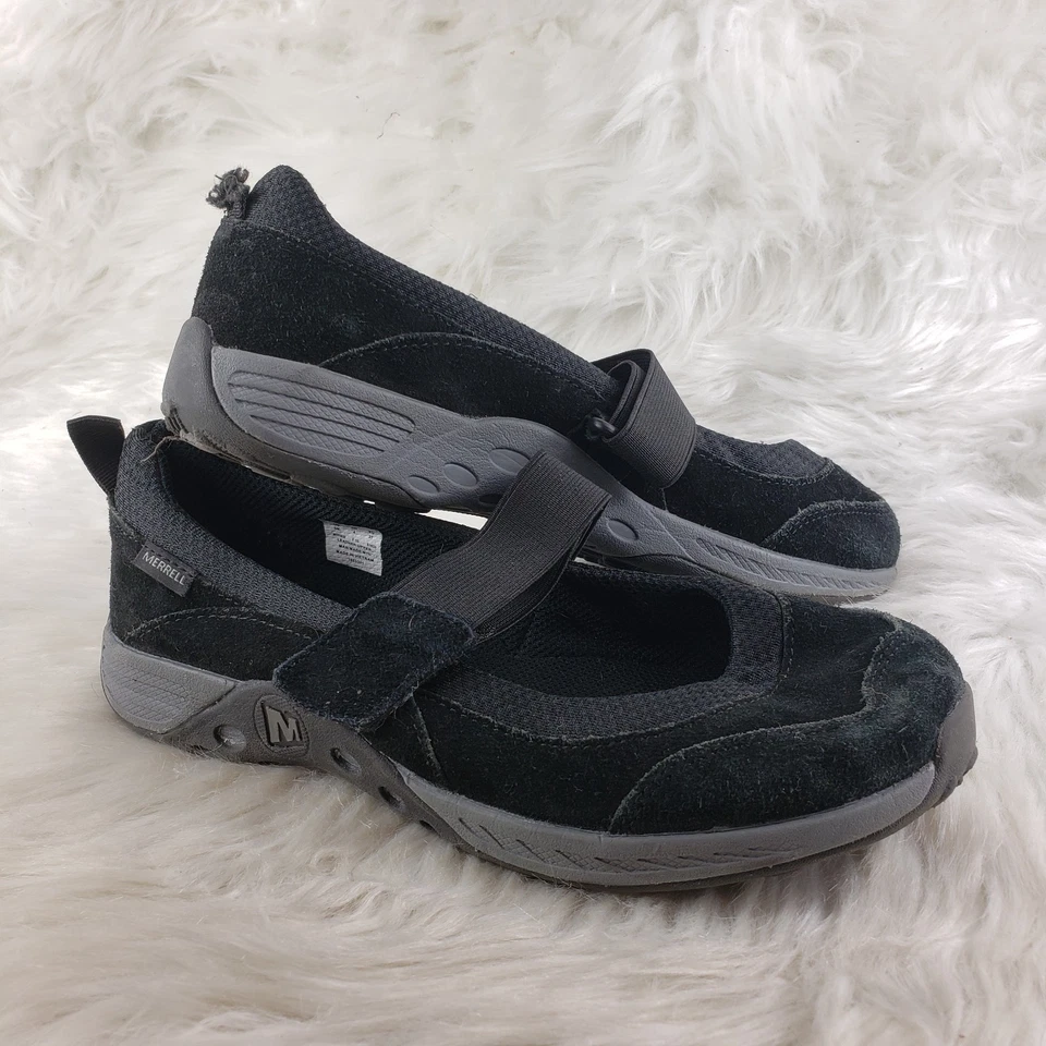 MERRELL Negro Gamuza Cuero Selva Sin usar, en caja Deporte Mary Jane Informal Activo Mujeres Talla 5M Foto 1 de 4