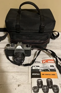 Pentax Asahi K1000 35mm Film Camera W/50mm Lens, Hoya UV Filter & Bag - Tested - Picture 1 of 10