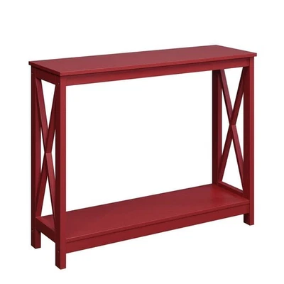 Oxford 39,5 pulgadas L rojo arándano 31,5 pulgadas Mesa consola de madera rectangular H con Foto 1 de 4