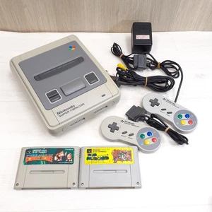 Japan Super Famicom console w/ 2 games S. Mario D.Kong cords SF901 *US DUTY PAID - Picture 1 of 9
