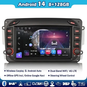 Qualcomm 128GB Android 14 Autoradio Mercedes C/G/CLK Klasse W203 W209 Viano Vito - Bild 1 von 17