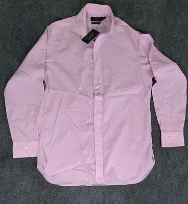 Camisa Polo Ralph Lauren Para Hombre 15-32/33 Rosa Blanco Rayas Calce Clásico Foto 1 de 4