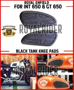 Fits Royal Enfield "BLACK TANK PAD" For INTERCEPTOR 650 & CONTINENTAL GT 650 - Picture 1 of 3