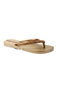 Sandalias Ipanema para mujer metálicas con joyas punta abierta deslizables doradas talla 6 - Imagen 1 de 5