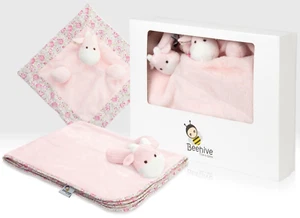 New Baby Gift Box Set Pink Newborn Girl Baby Shower Gift, 3 Piece Gift Hamper - Picture 1 of 3