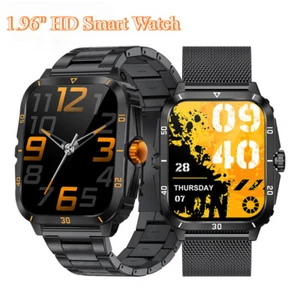 Smart Watch Fitness Tracker 1.96" HD Touchscreen (Answer/Make Calls) Waterproof - Picture 1 of 23