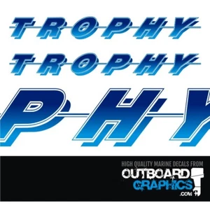 Pair of 6ft long Bayliner Trophy sticker/decals - light to dark blue fade - Picture 1 of 1