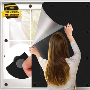Cubierta de ventana con oscurecimiento magnético sin taladro cortable 100 % película negra para ventanas R - Imagen 1 de 9