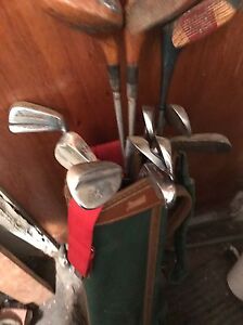 Lot Of 12 Golf Clubs And Bag