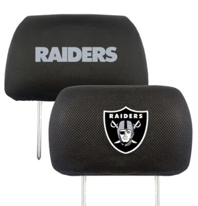 Las Vegas Raiders Embroidered Headrest Covers -Set of 2- NFL Licensed Car SUV LV - Picture 1 of 5