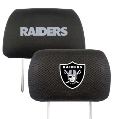 Fundas de reposacabezas bordadas de los Raiders de Las Vegas - Juego de 2 - SUV LV para automóvil con licencia de la NFL Foto 1 de 4