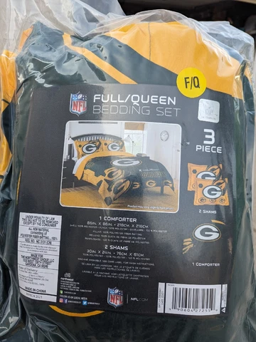 Green Bay Packers NFL Full/Queen 3 Piece Comforter Bedding Set Cover