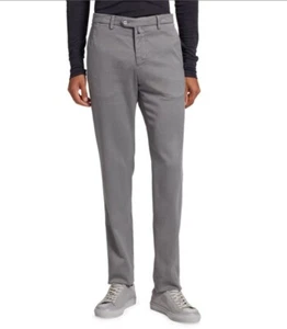 $1,795 NWT Kiton Gray Flat-Front Cotton-Blend Pants Trousers Size 32-38 - Picture 1 of 11