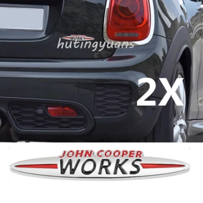 2x 9CM Chrome JOHN COOPER WORKS Badge Emblem Sticker for MINI Cooper S R50 R53 - Image 1 of 4