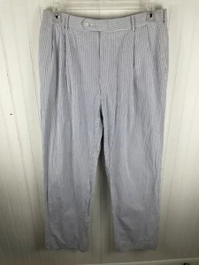 Pantalones de vestir Jos A Bank para hombre 36x33 azul y blanco Seersucker - Imagen 1 de 10