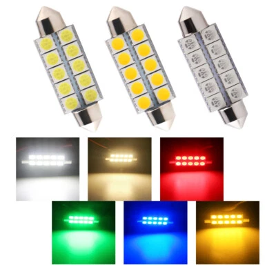 10Pcs 569 578 212-2 Led Bulb 44mm Festoon Bulb LED Interior LED Map Dome Lights - Image 1 of 4