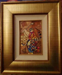 Dorit Levi Tanz Strike a Note handsigniert verziert auf Holz Kubismus Kunstwerk - Bild 1 von 6