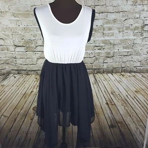 Molly Malloy Evening Dress Women's Size S Sheer top White Black Club Party Dance - Picture 1 of 6