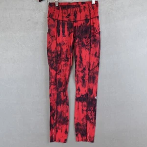 Lululemon Fast Free Tight II Nulux 25" Game Day Red Black Multi Sz 4 Reflective - Picture 1 of 9