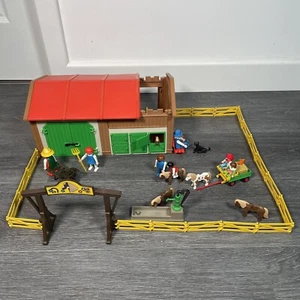 Vtg Playmobil Riding School Stables Ranch 3436 Pony Wagon 3713 Equestrian 1985 - Picture 1 of 23
