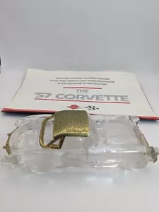 Franklin Mint 1957 Chevrolet Corvette Crystal Glass car 24 ct gold Plate - Picture 1 of 14