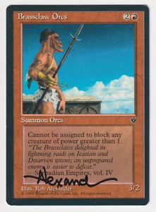 Signed Brassclaw Orcs HP Fallen Empires Artist Rob Alexander 1994 WOTC MTG Magic - Picture 1 of 2