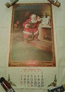 Vintage Coca Cola Hanging Calendar Dec 1973-Dec 1974 w/Classic Coke Artwork - Picture 1 of 7